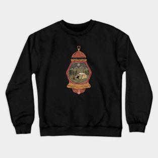 Camping outdoor with lantern illustration Crewneck Sweatshirt